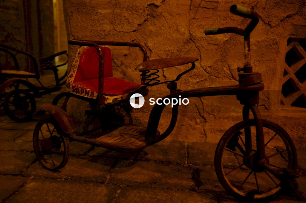 Old rusted kids bike