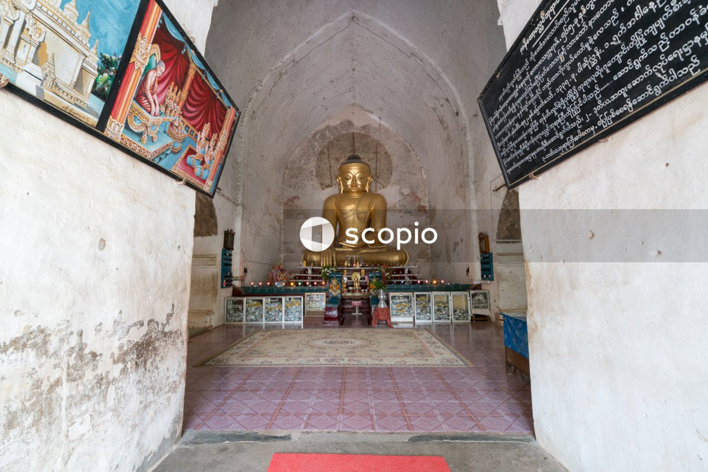 Great buddha statue inside building
