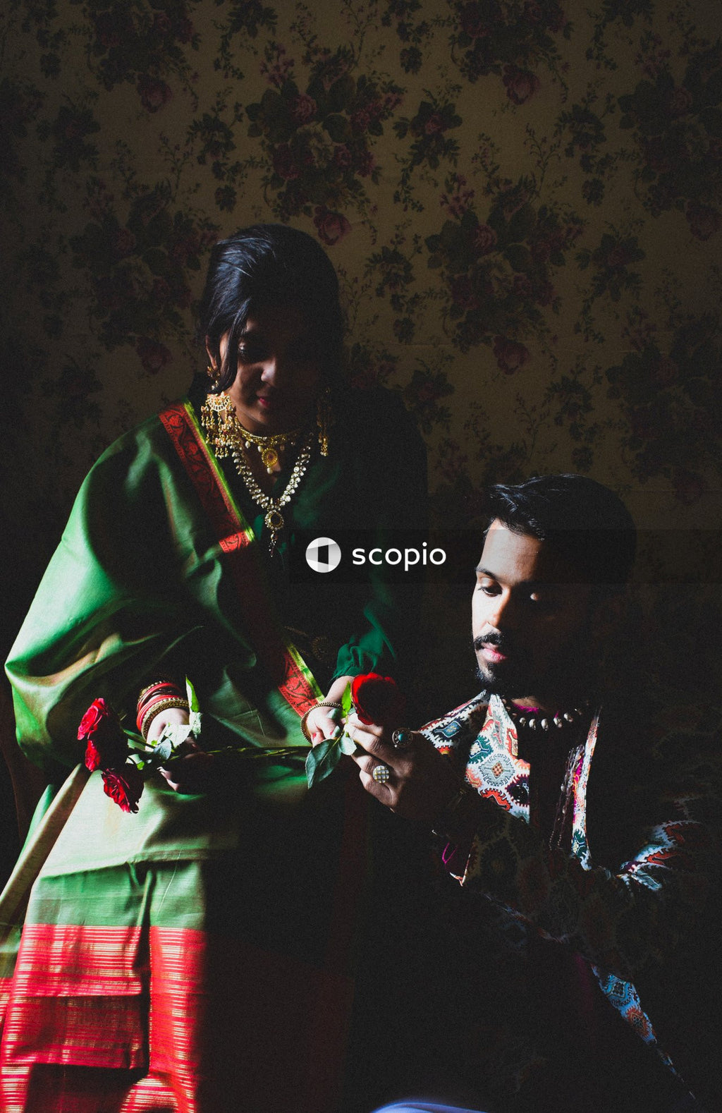 Couple in traditional indian clothing