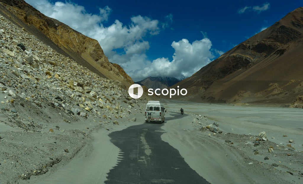 White truck on white sand