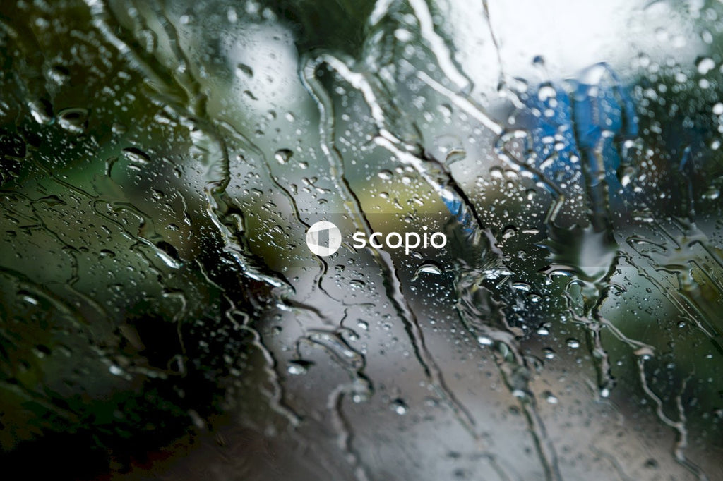 Water droplets on glass window