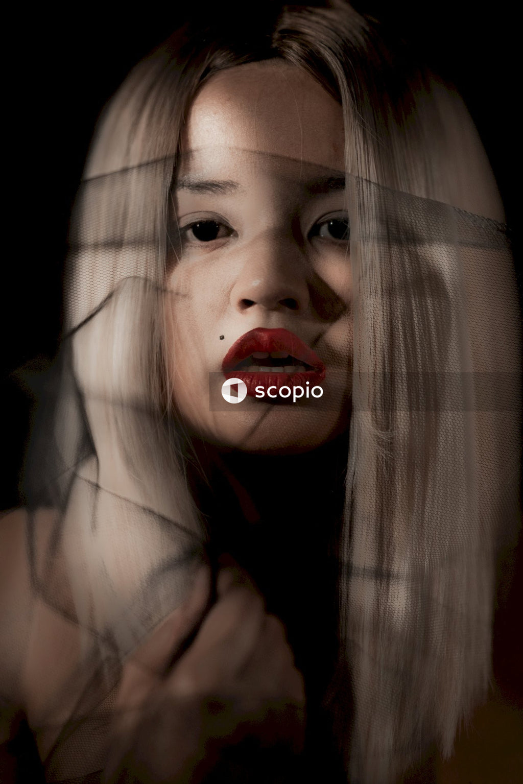 Woman in red lipsticks