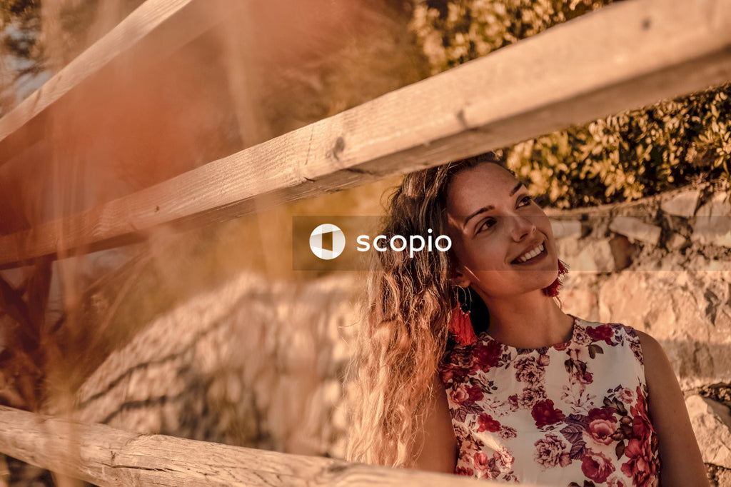 Woman in floral dress