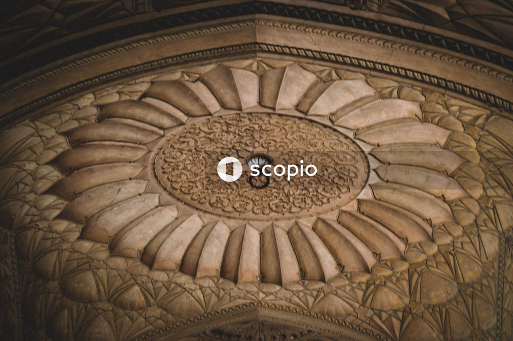 Brown and beige round ceiling