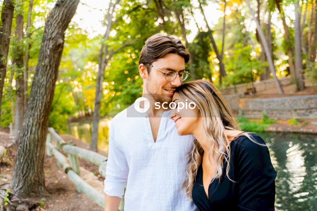 Man and woman hugging each other outdoor