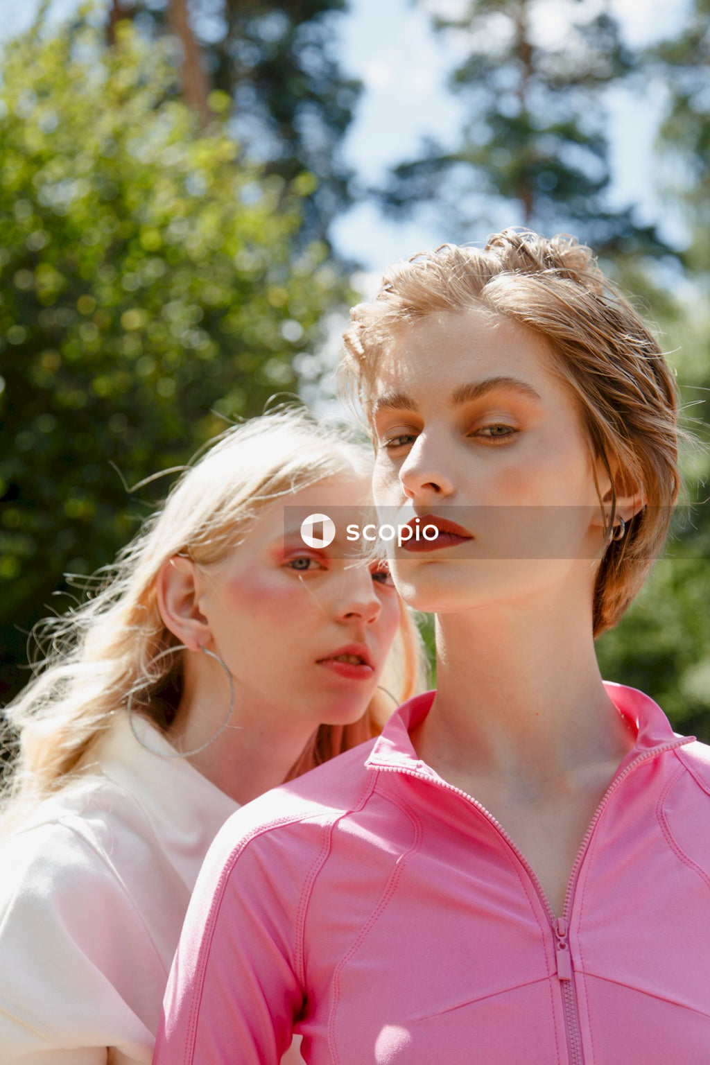 2 girl in pink shirt