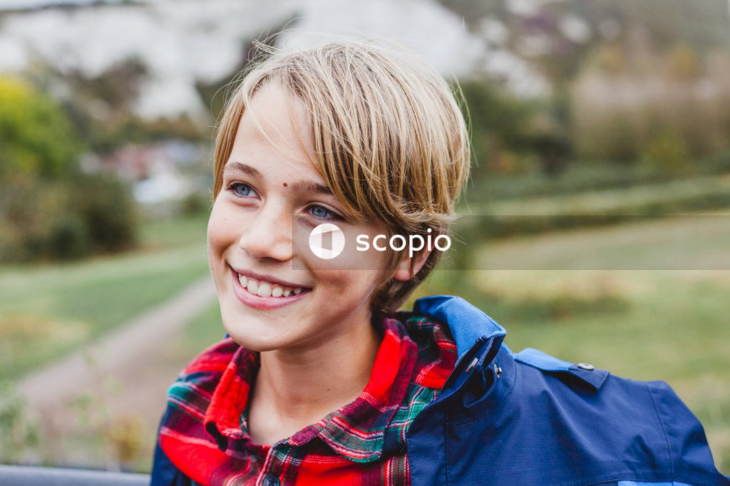 Portrait of boy smiling outdoor