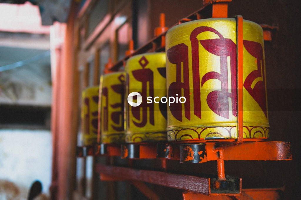 Yellow and red steel can