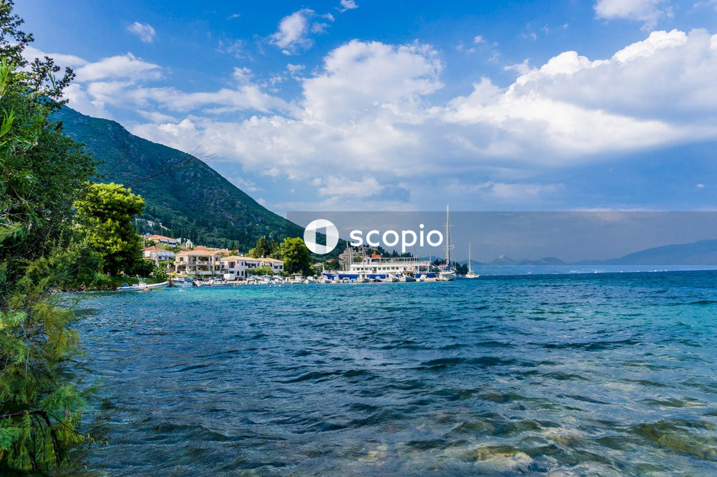 Boats floating in sea