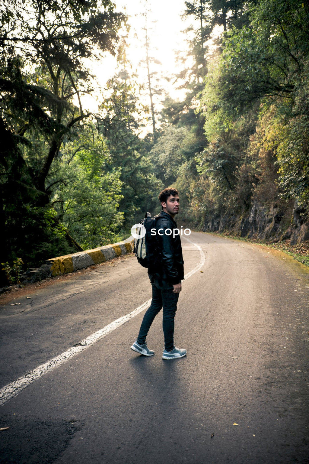 Man standing on road