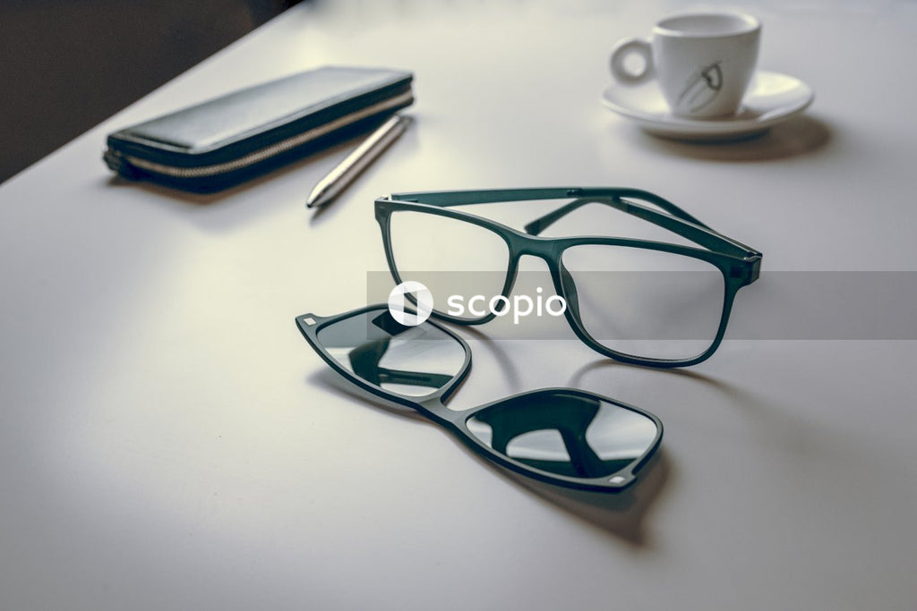Eyeglasses with a clip-on