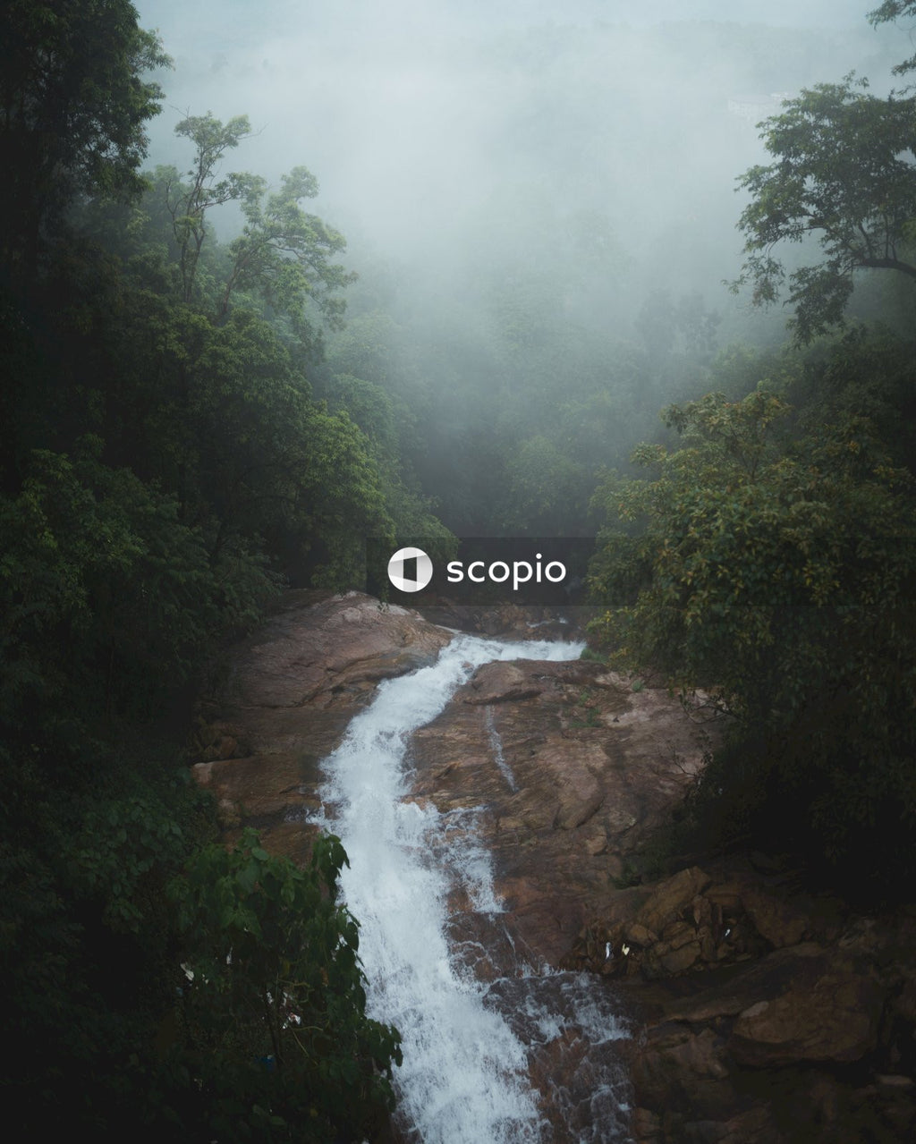 Aerial photography of waterfalls