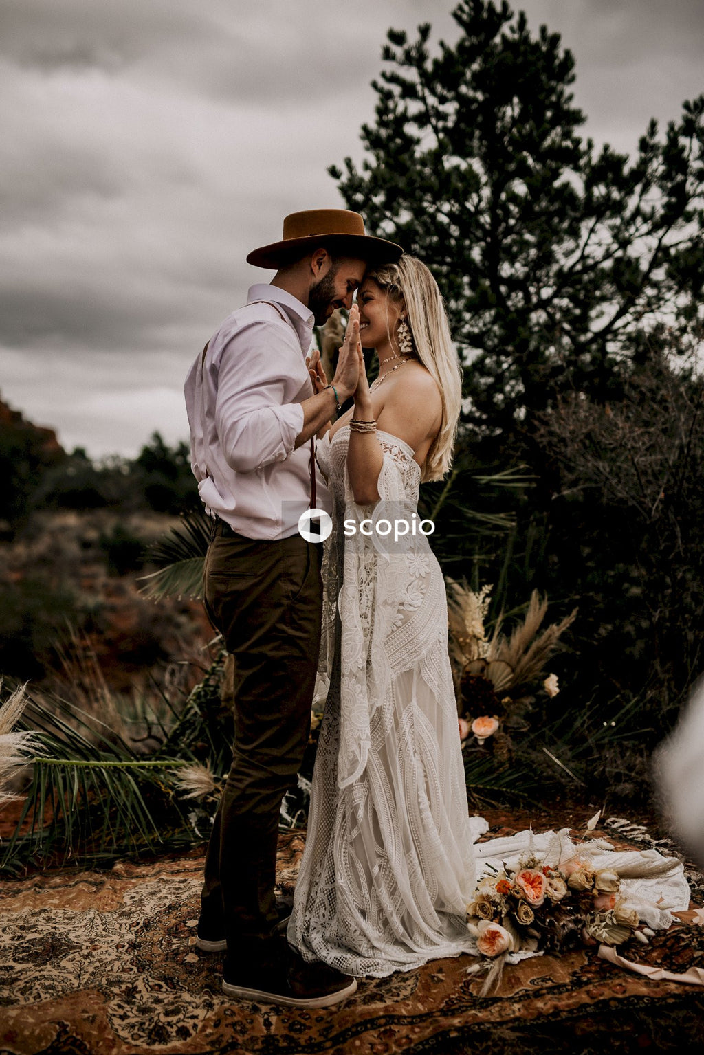 Couple in Love Celebrates Their Wedding in Desert Oasis