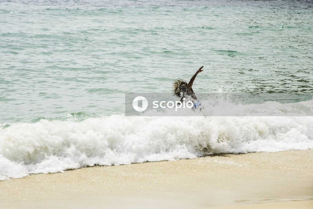 Man surfing on sea waves