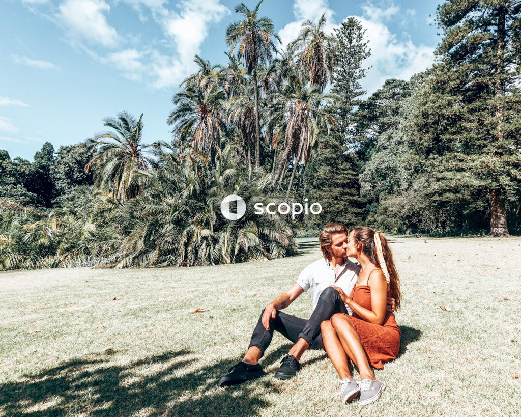 Couple kissing on meadow