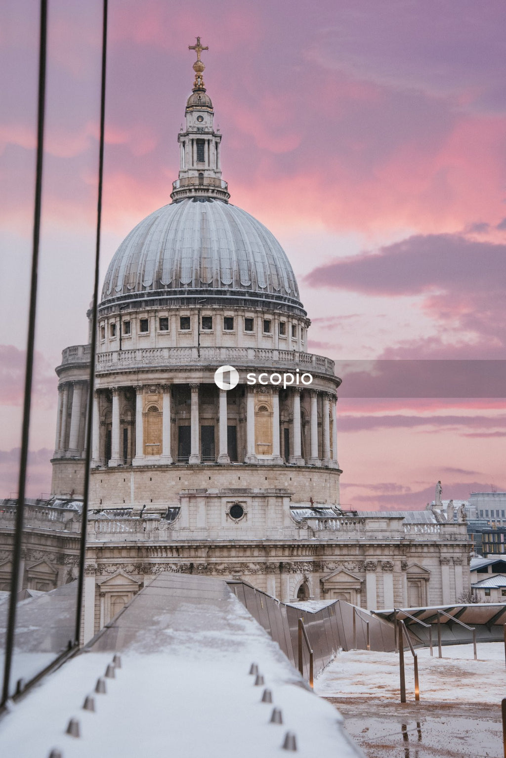 St. Paul's cathedral at sunset in Winter, London, UK