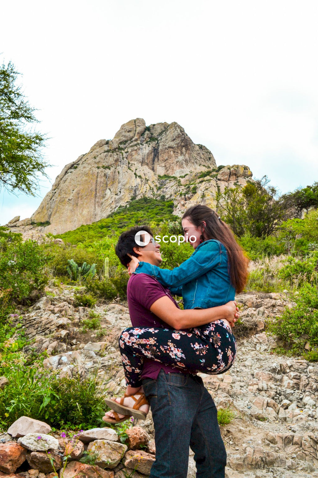 Couple near the rocky mountain