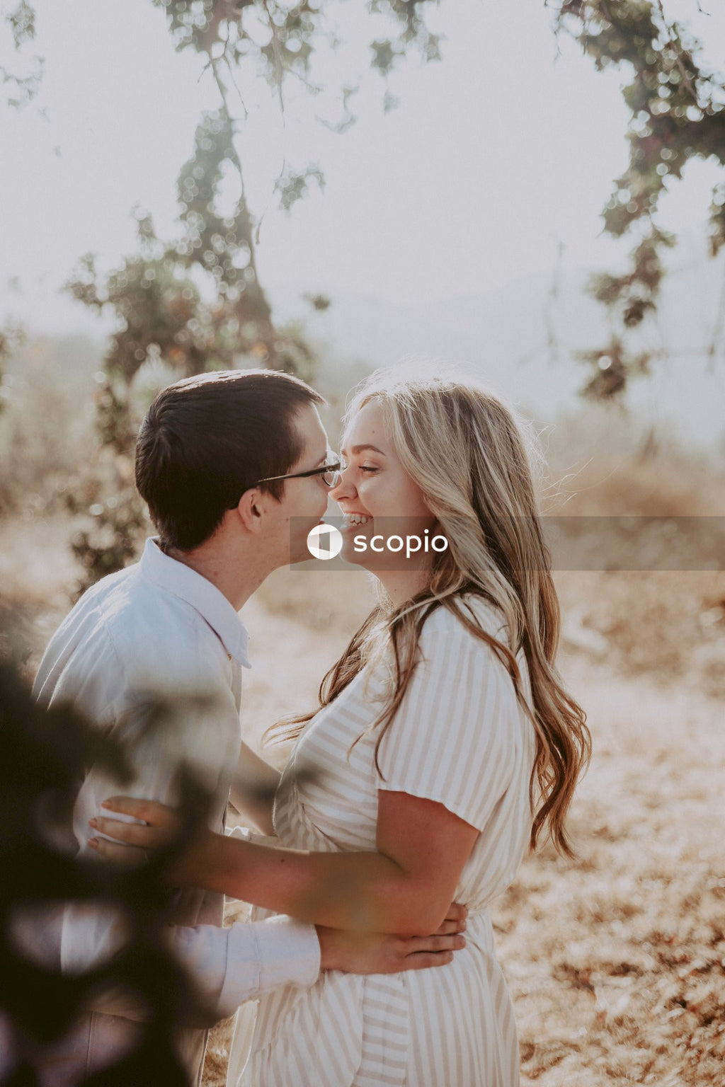 Man and woman kissing