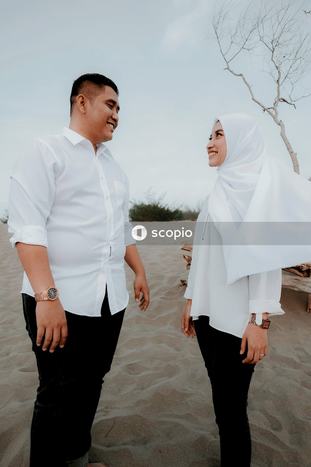 Man and woman looking at each other