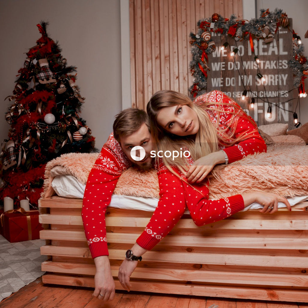 Couple lying on bed