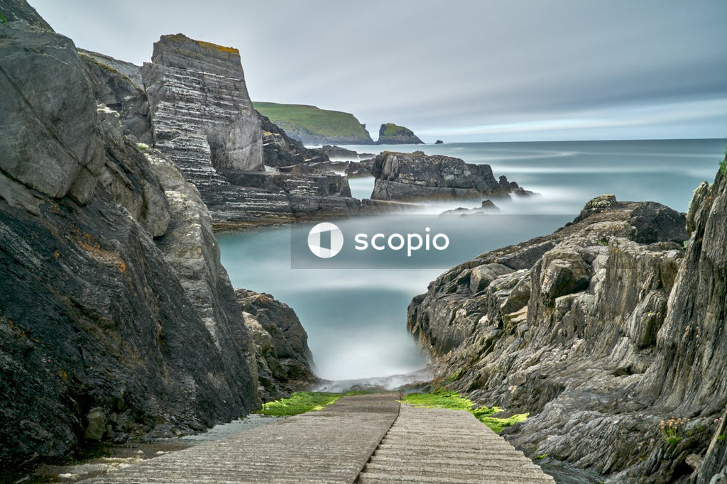 Concrete Dock Stretching Into the Vast Ocean