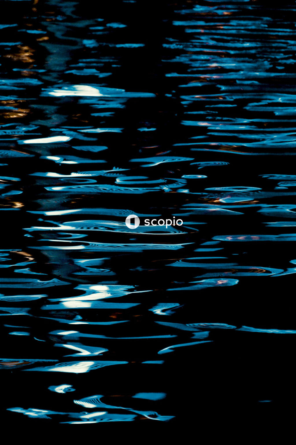 Blue water with reflection of light