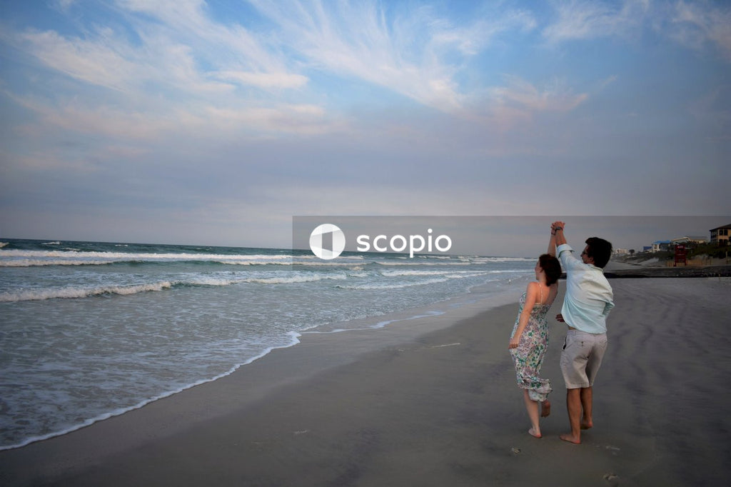 Couple kissing on beach