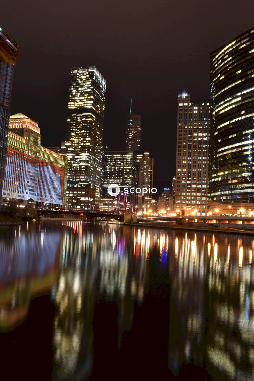 Tall building with light