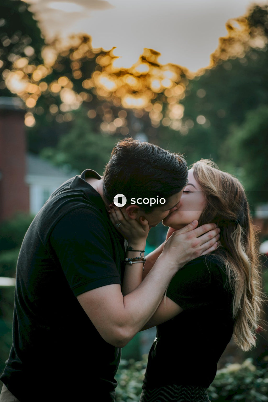Man and woman kissing