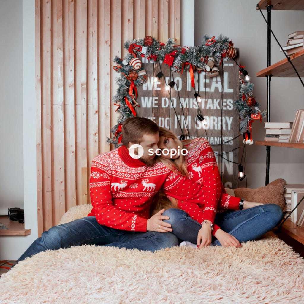 Couple in red sweater