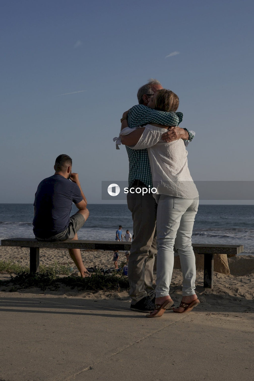 Man and woman hugging each other
