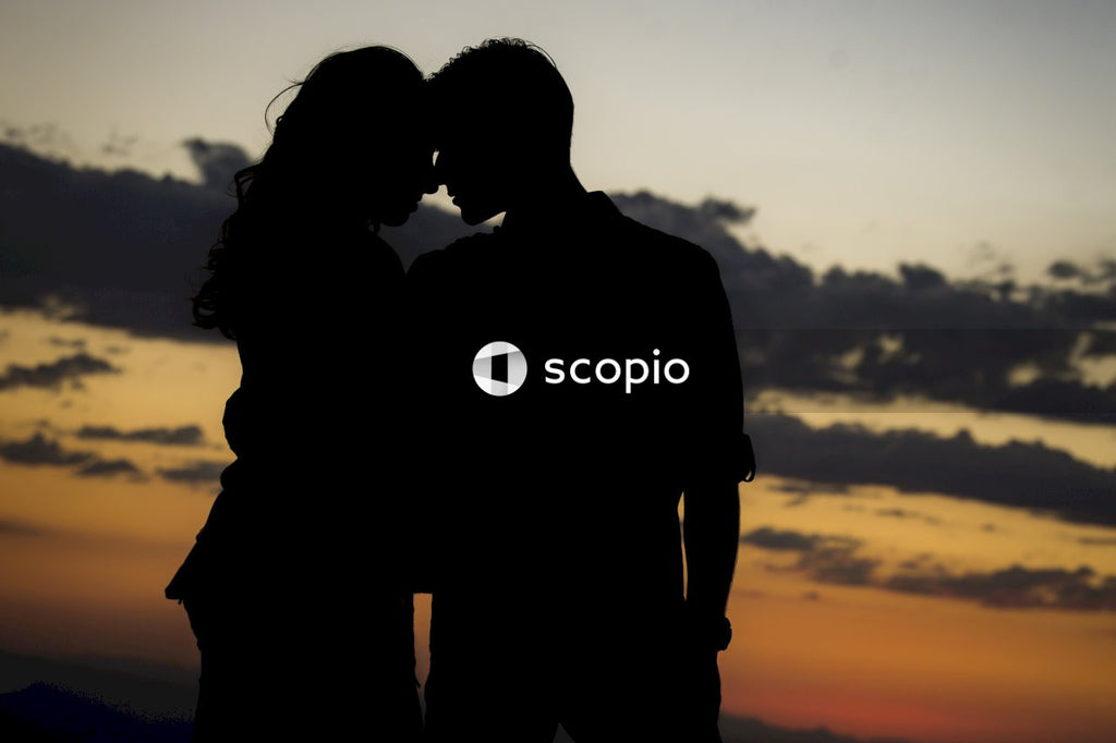 Silhouette of woman and man during sunset