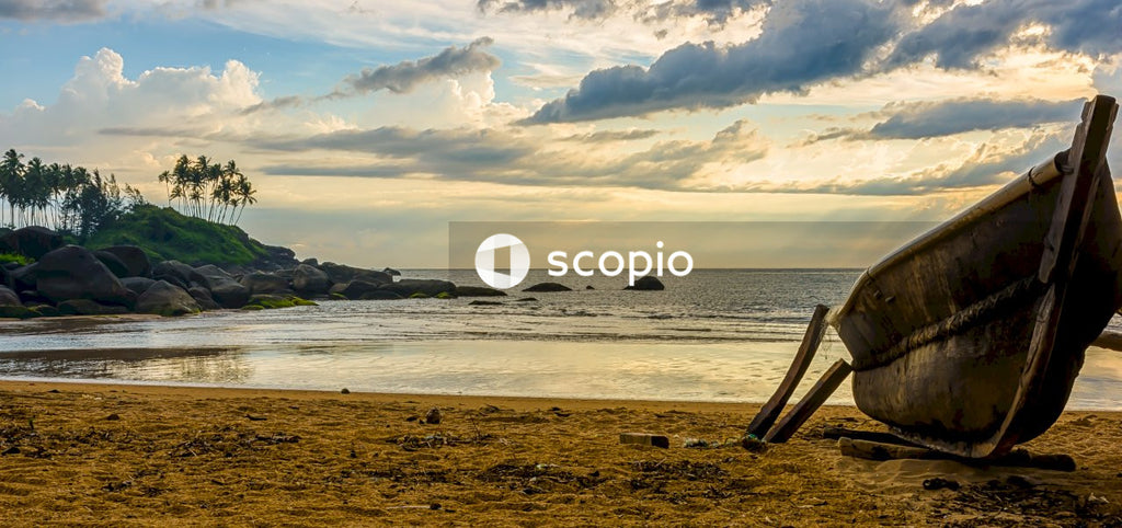 Brown wooden ladder on seashore