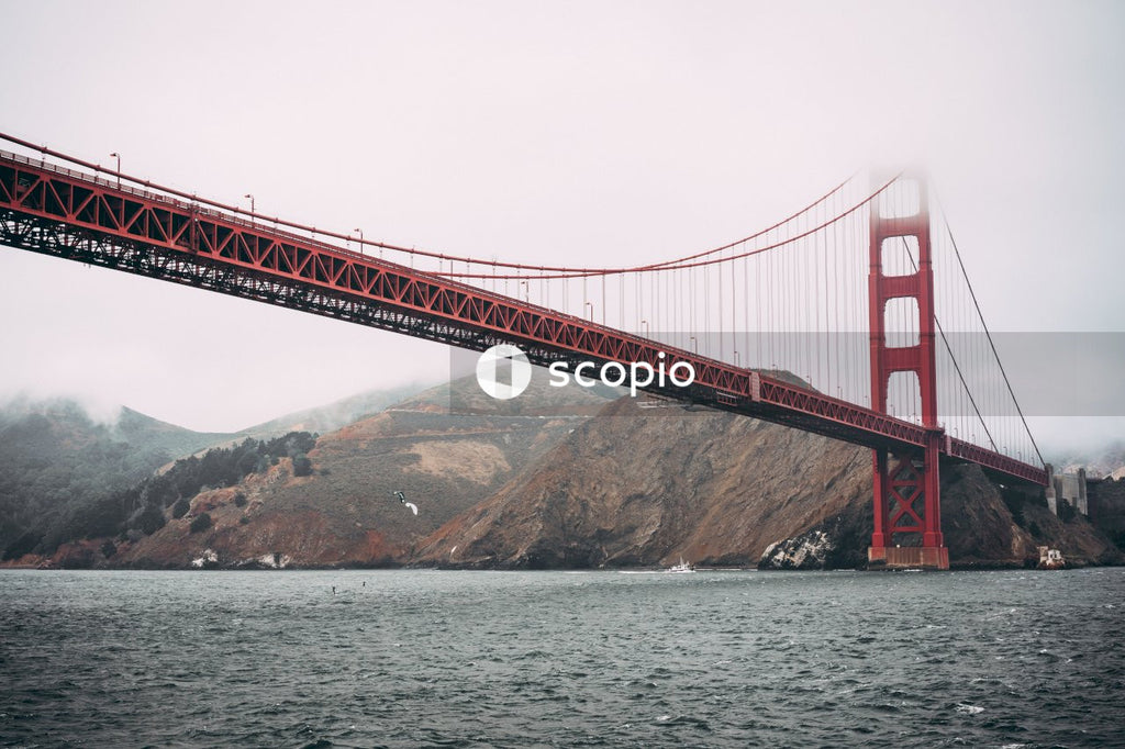 Golden gate bridge San Francisco California over the river