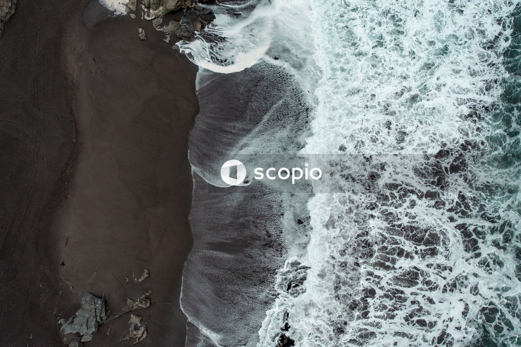 Aerial view of ocean waves