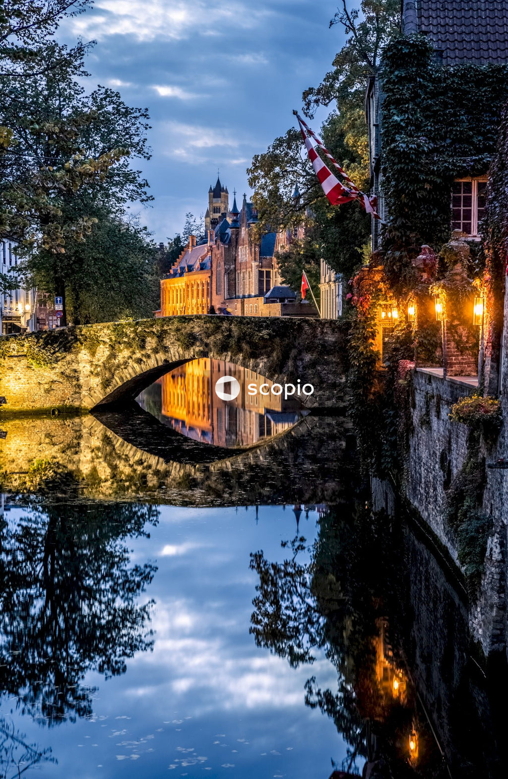 Beautiful Bruges at blue hour