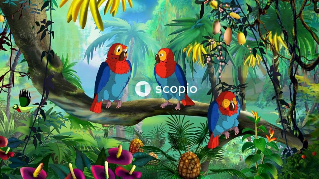 Birds on tree branch painting