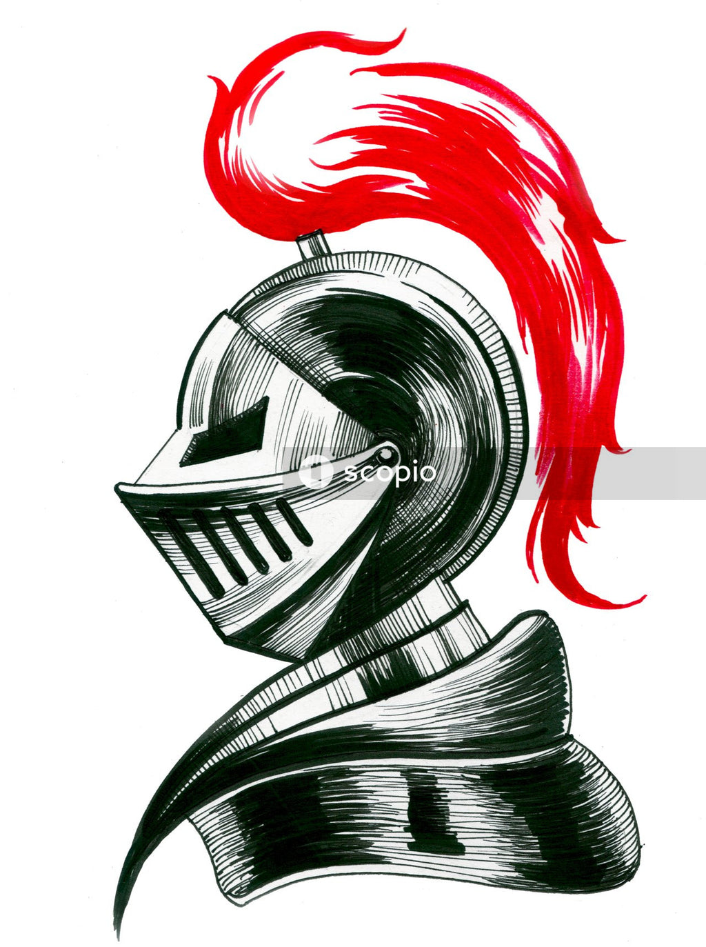 Black and red dragon illustration