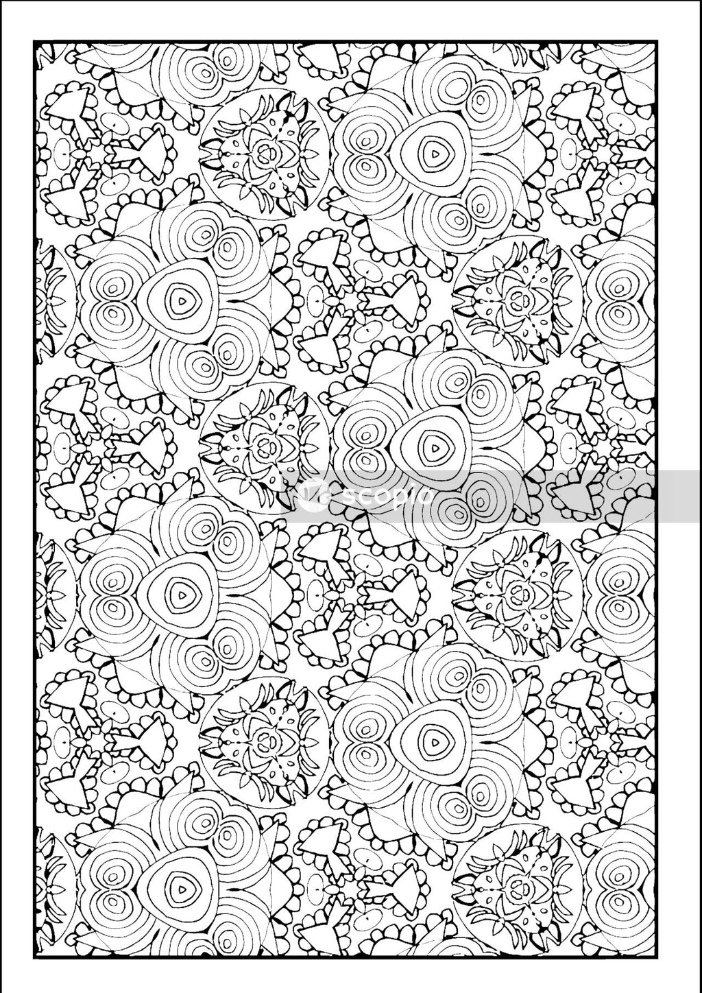 Black and white floral illustration