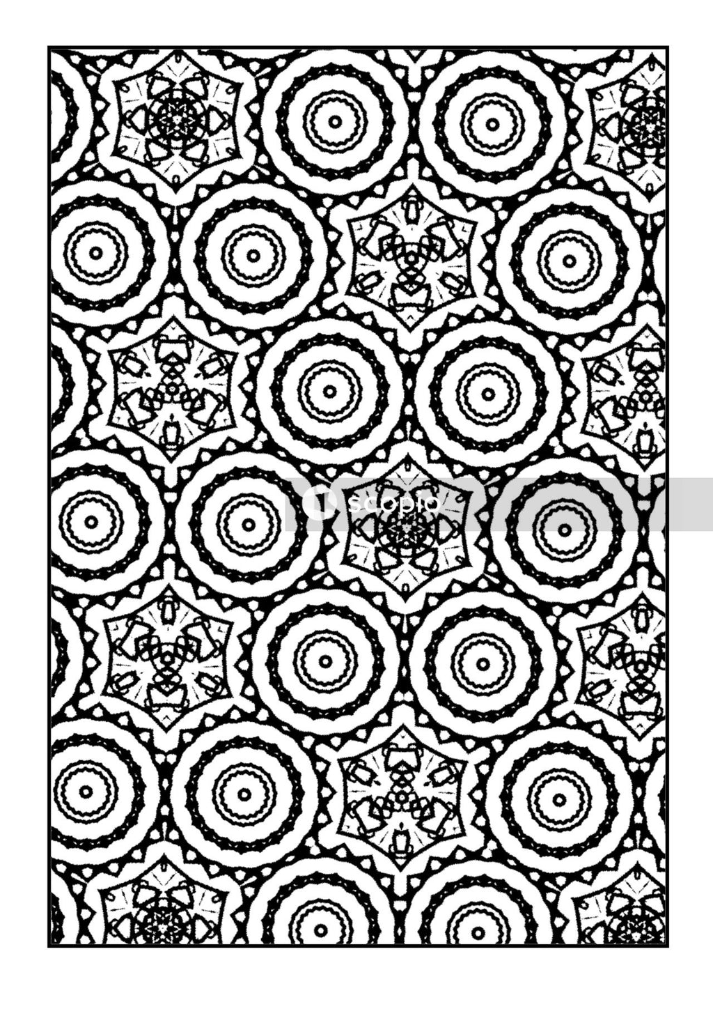 Black and white floral illustration