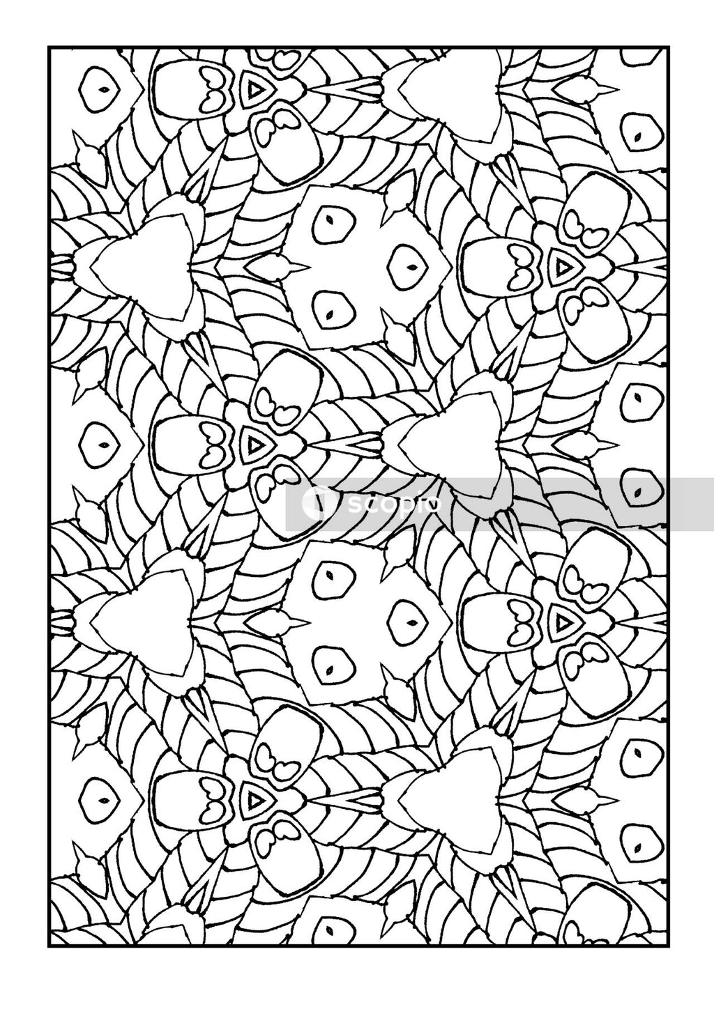 Black and white floral illustration