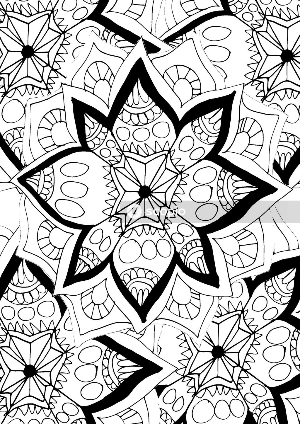Black and white floral textile