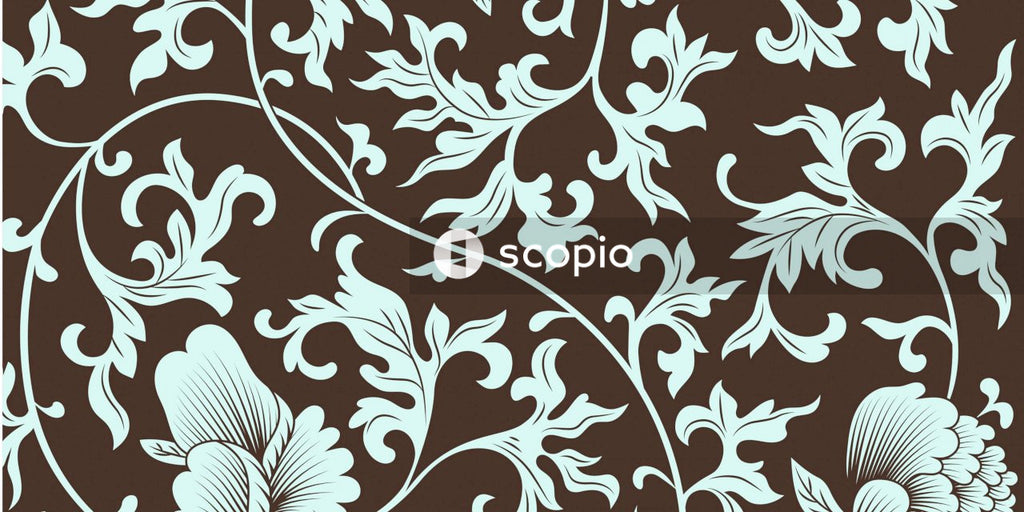 Black and white floral textile