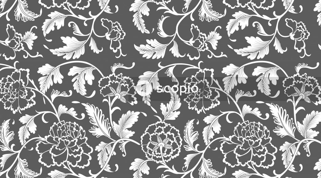 Black and white floral textile