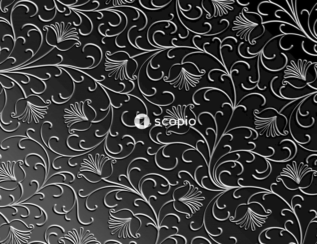 Black and white floral textile