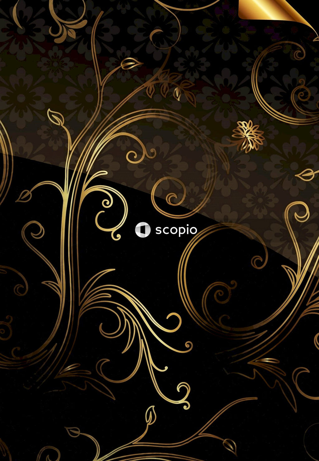 Black and white floral textile