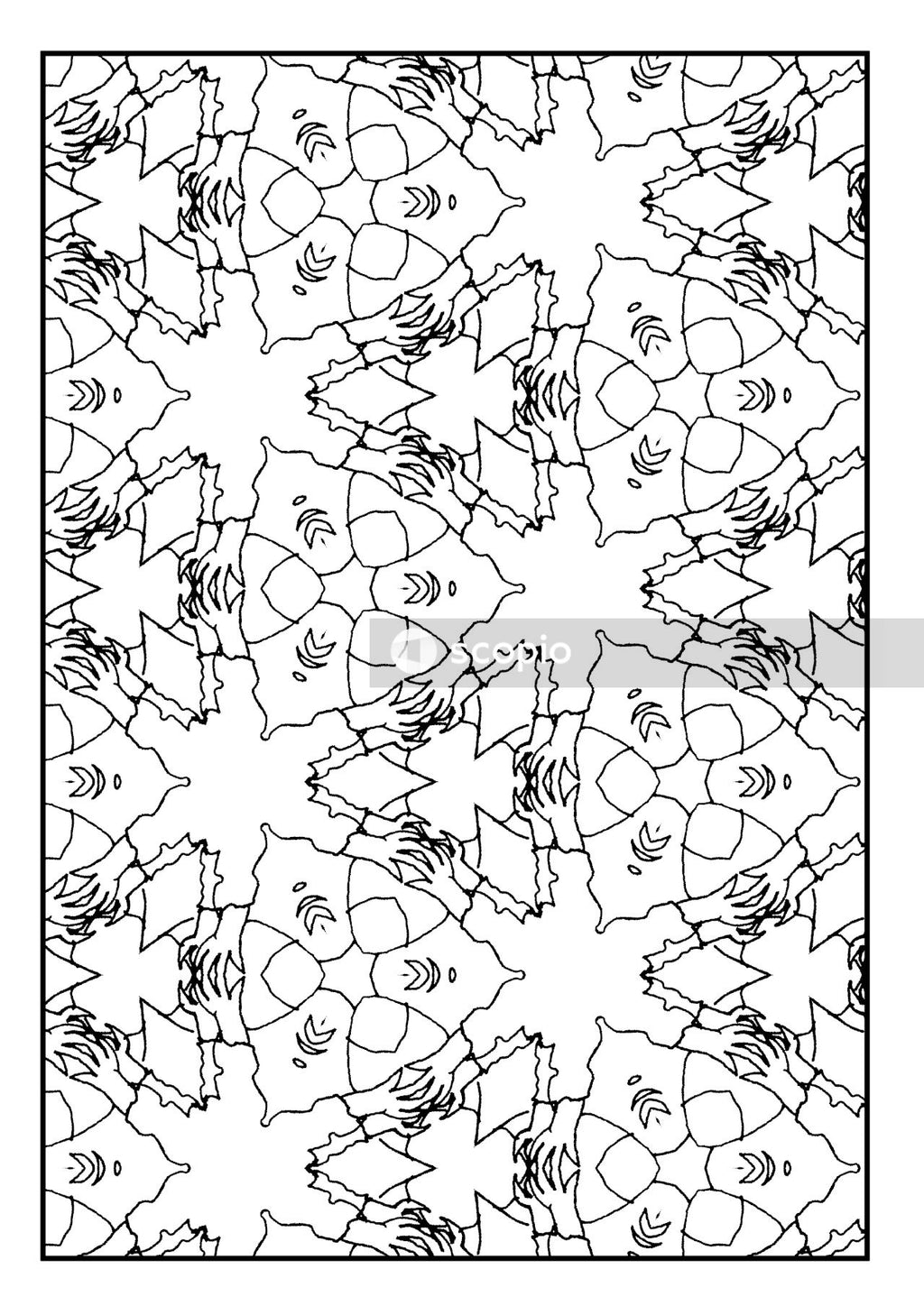 Black and white floral textile