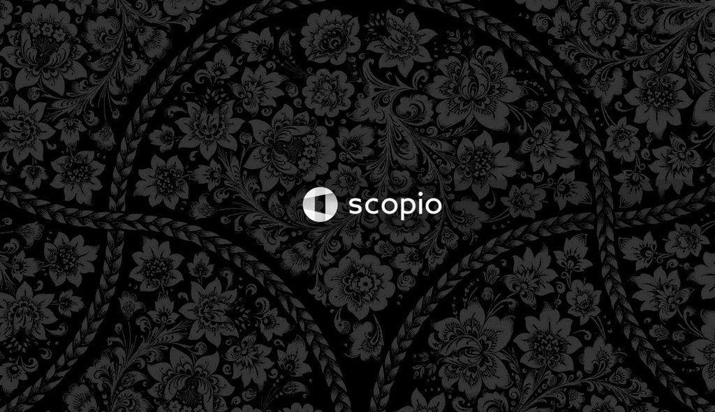 Black and white floral textile