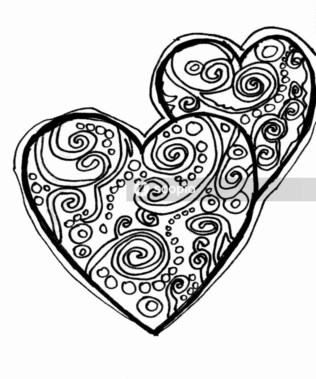 Black and white heart illustration