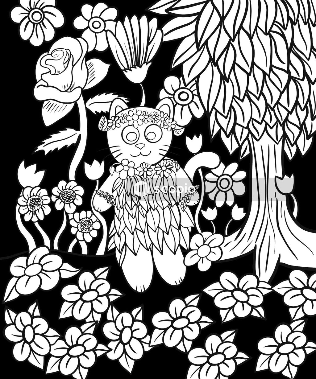 Black and white zebra illustration